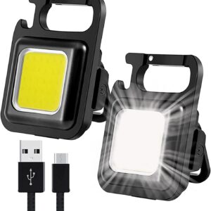 COB LED Rechargeable Keychain Flashlight 800 Lumens
