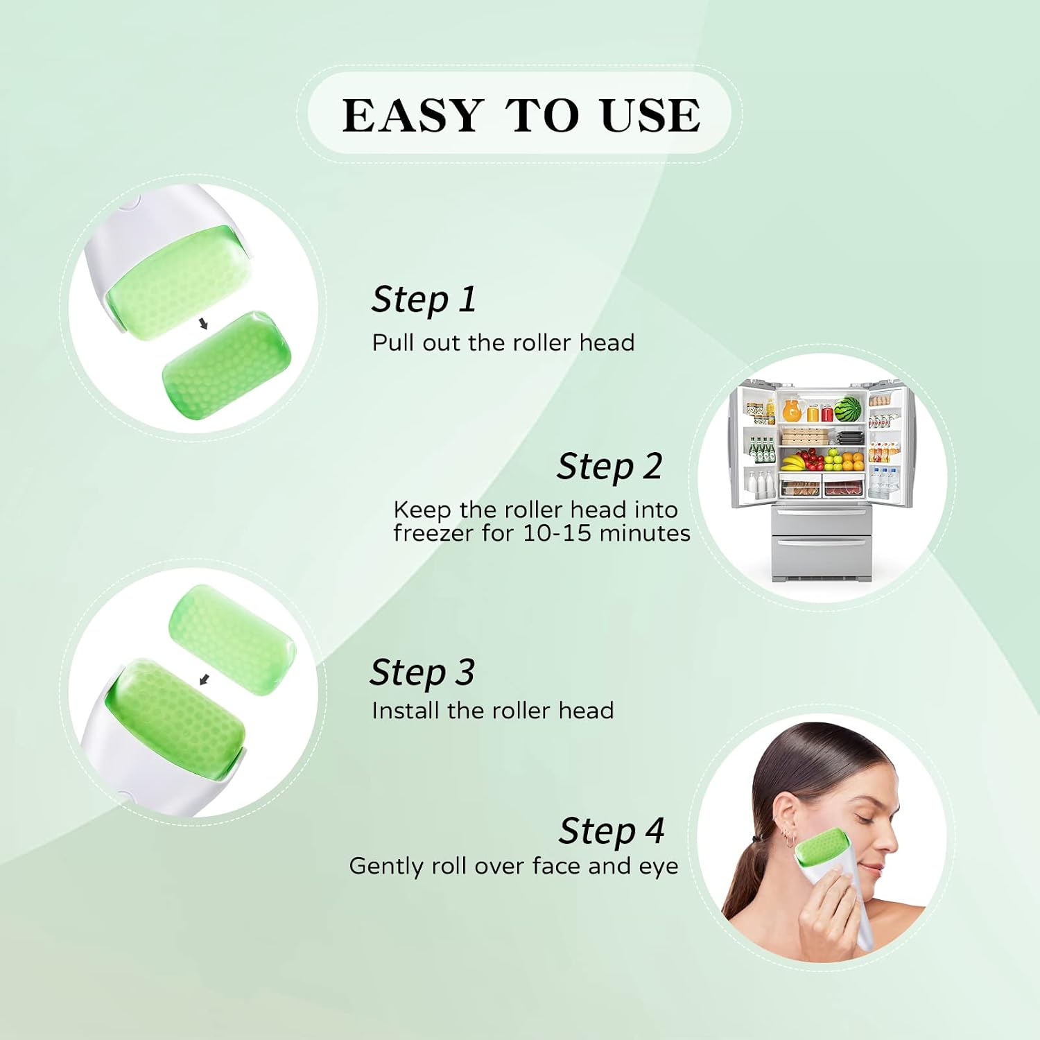 Reusable Ice Roller for Face and Eyes, Cooling Facial Massage Tool for Skincare - Image 8