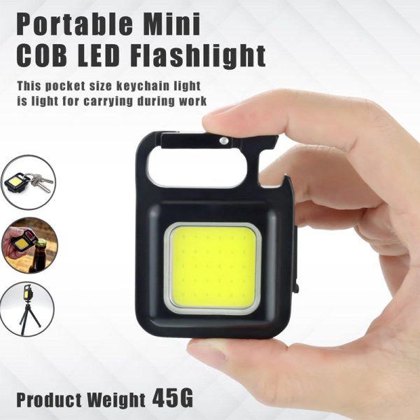COB LED Rechargeable Keychain Flashlight 800 Lumens - Image 4