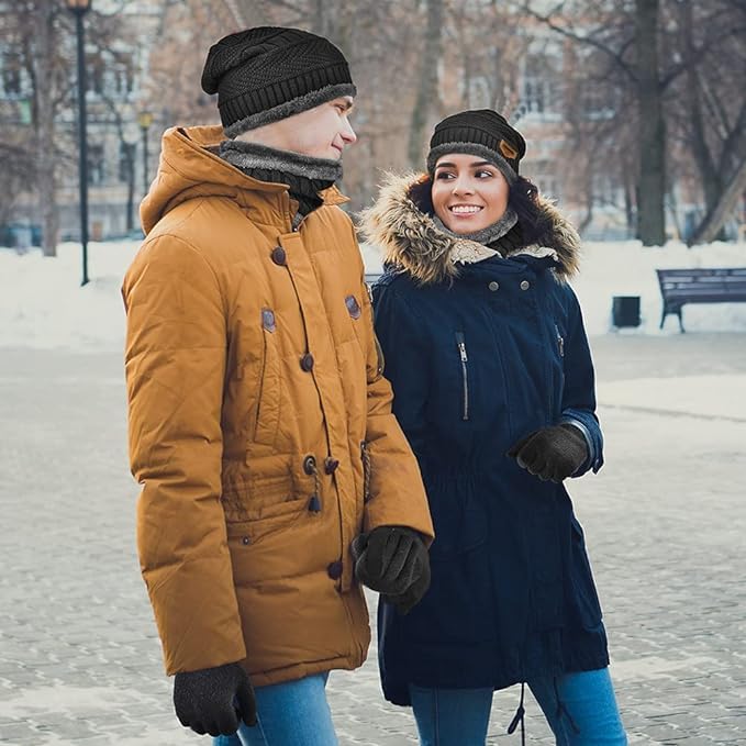 Winter Beanie Hat and Neck Warmer Set for Men & Women - Image 7