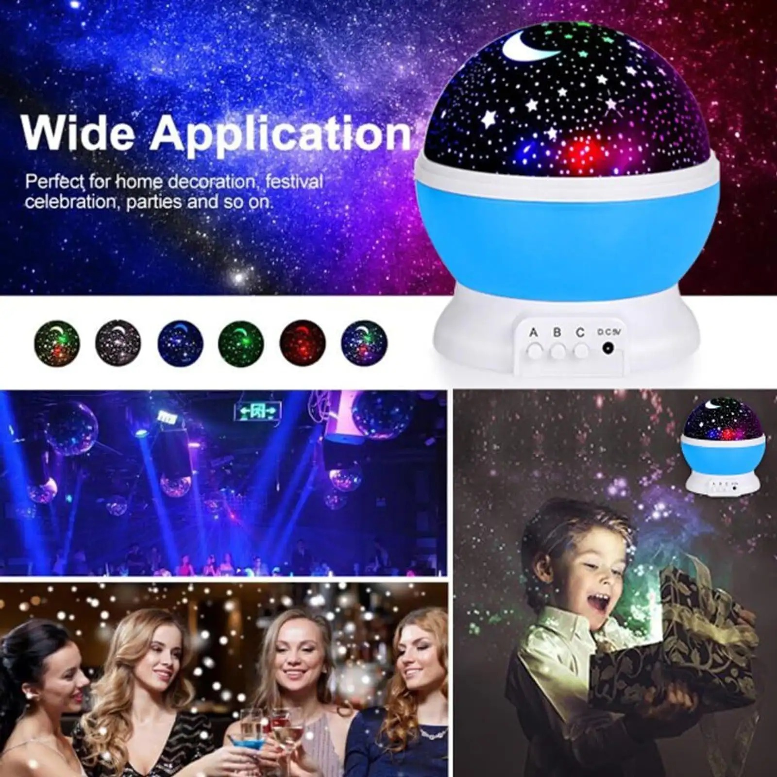 LED Galaxy Moon Lamp Starry Sky Rotating Projection - Image 6