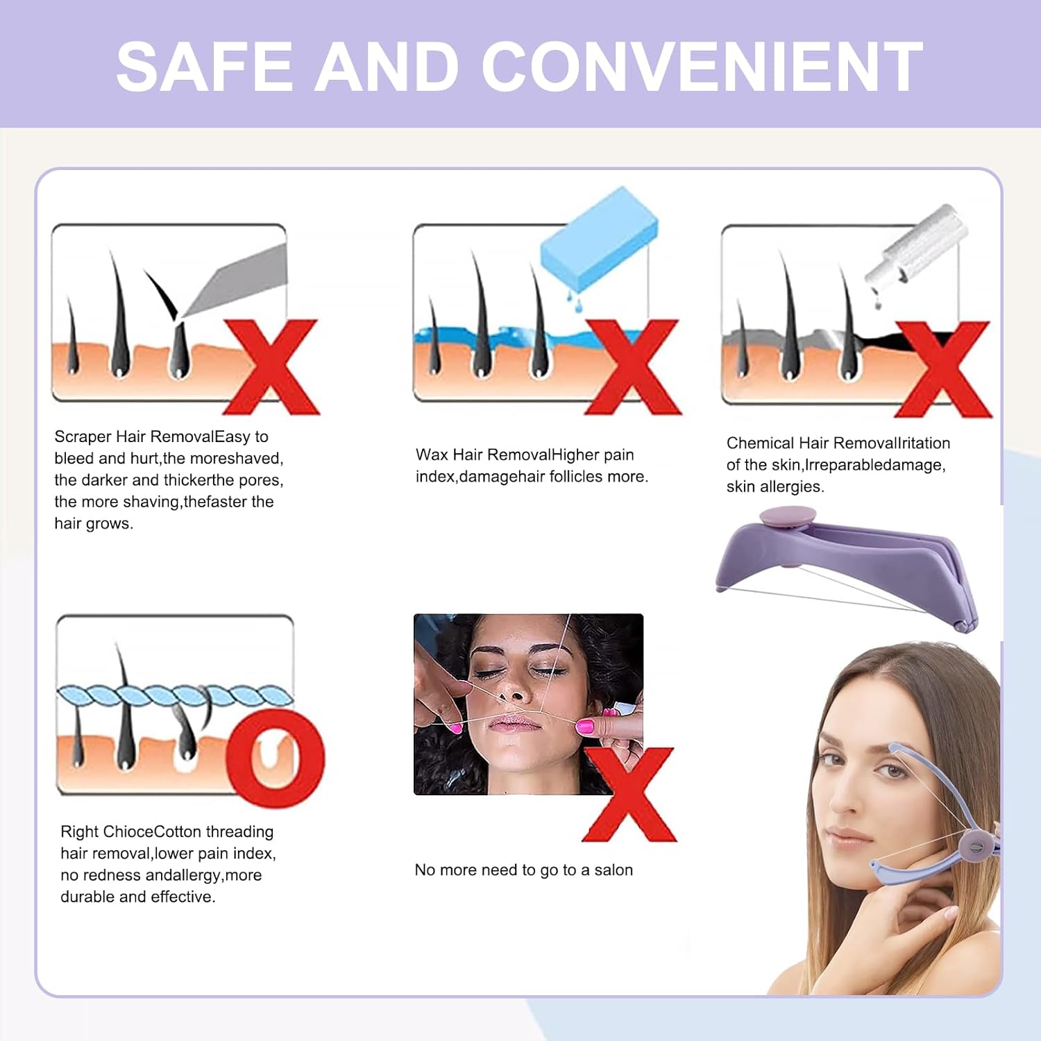 Manual Facial Threading Hair Removal Tool for Women - Image 9