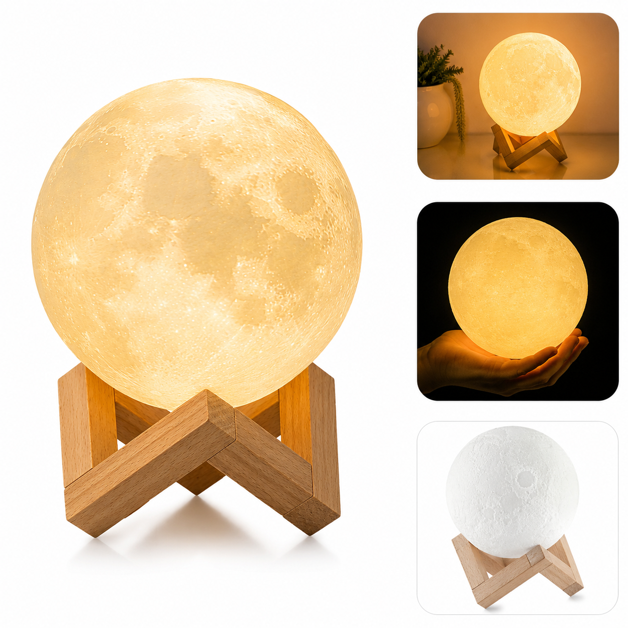 3D Moon Lamp 4.7 Inch Dual-Color LED Night Light - Image 2