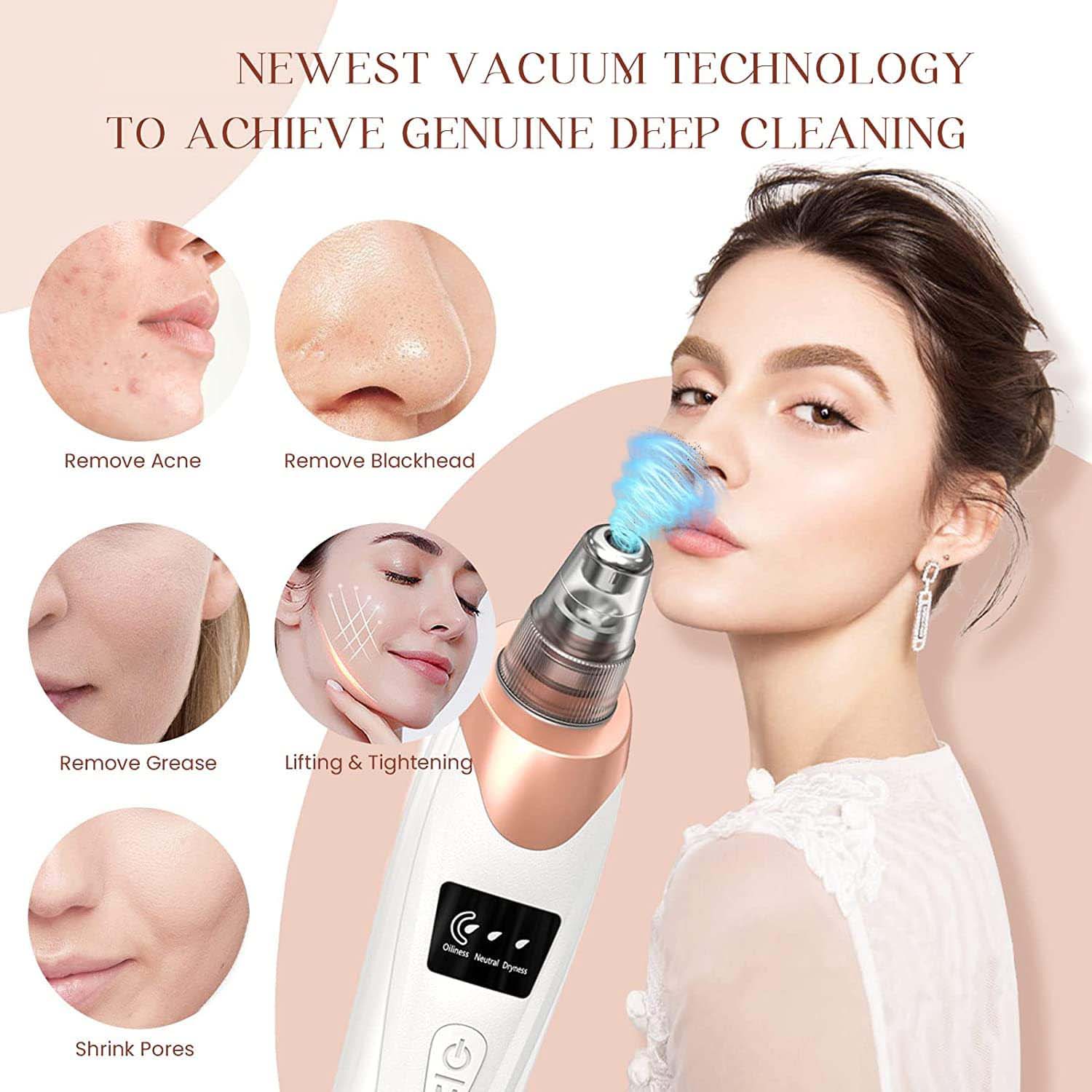 Rechargeable Electric Facial Cleansing Brush with 4 Interchangeable Brush Heads - Image 3