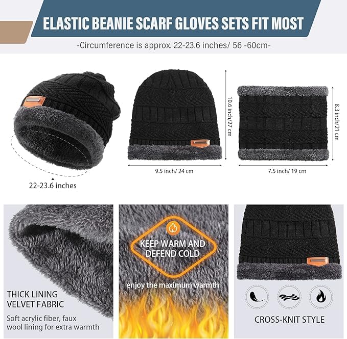 Winter Beanie Hat and Neck Warmer Set for Men & Women - Image 4
