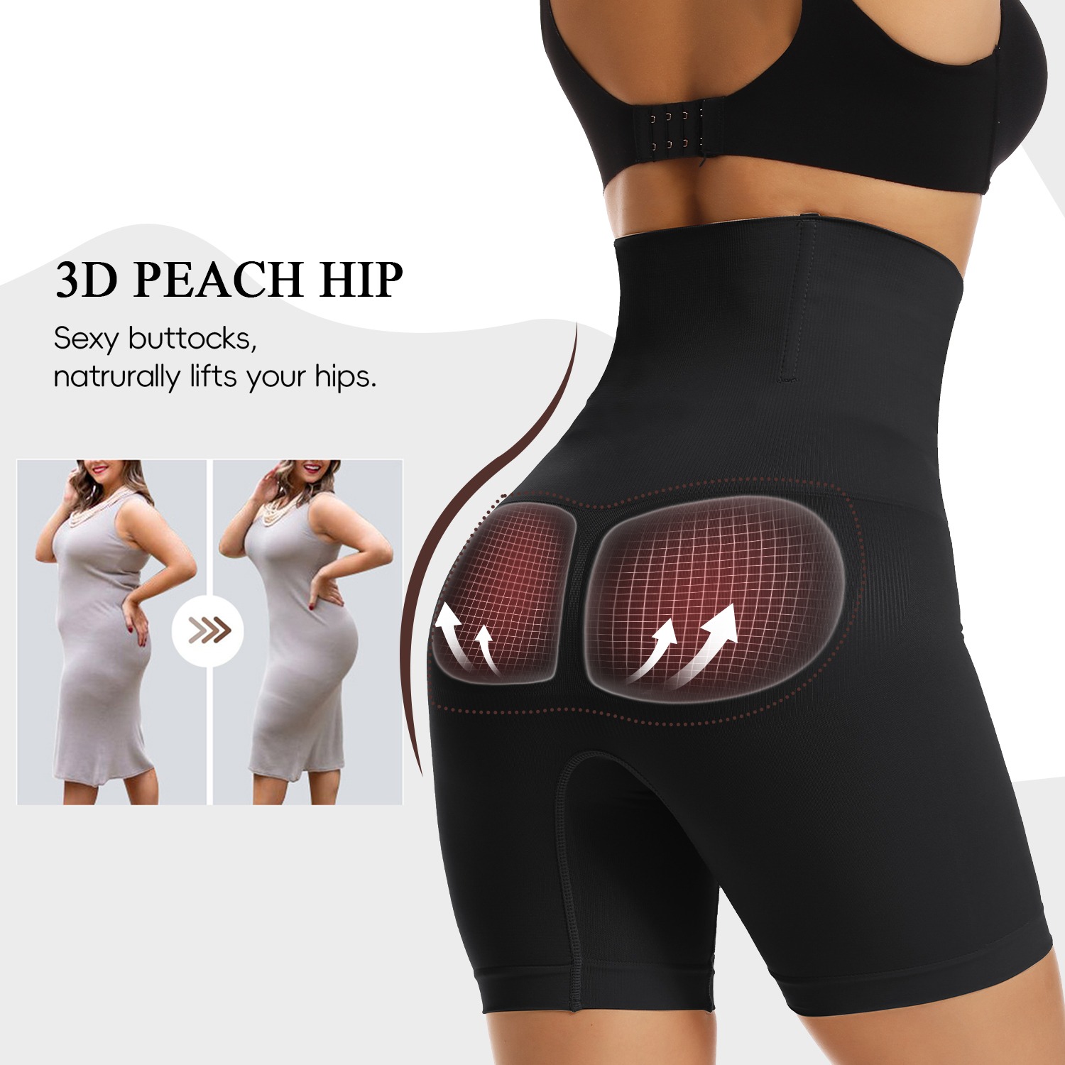 High Waisted Plus Size Shapewear Shorts for Women - Image 5