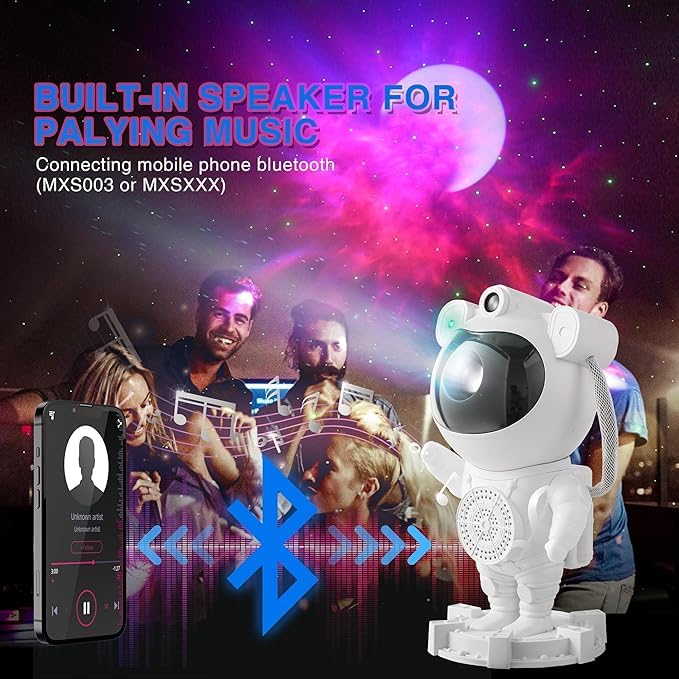 Astronaut Galaxy Star Projector Night Light with Bluetooth Speaker - Image 6