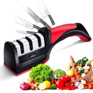 Professional Knife and Scissors Sharpener with Non-Slip Base