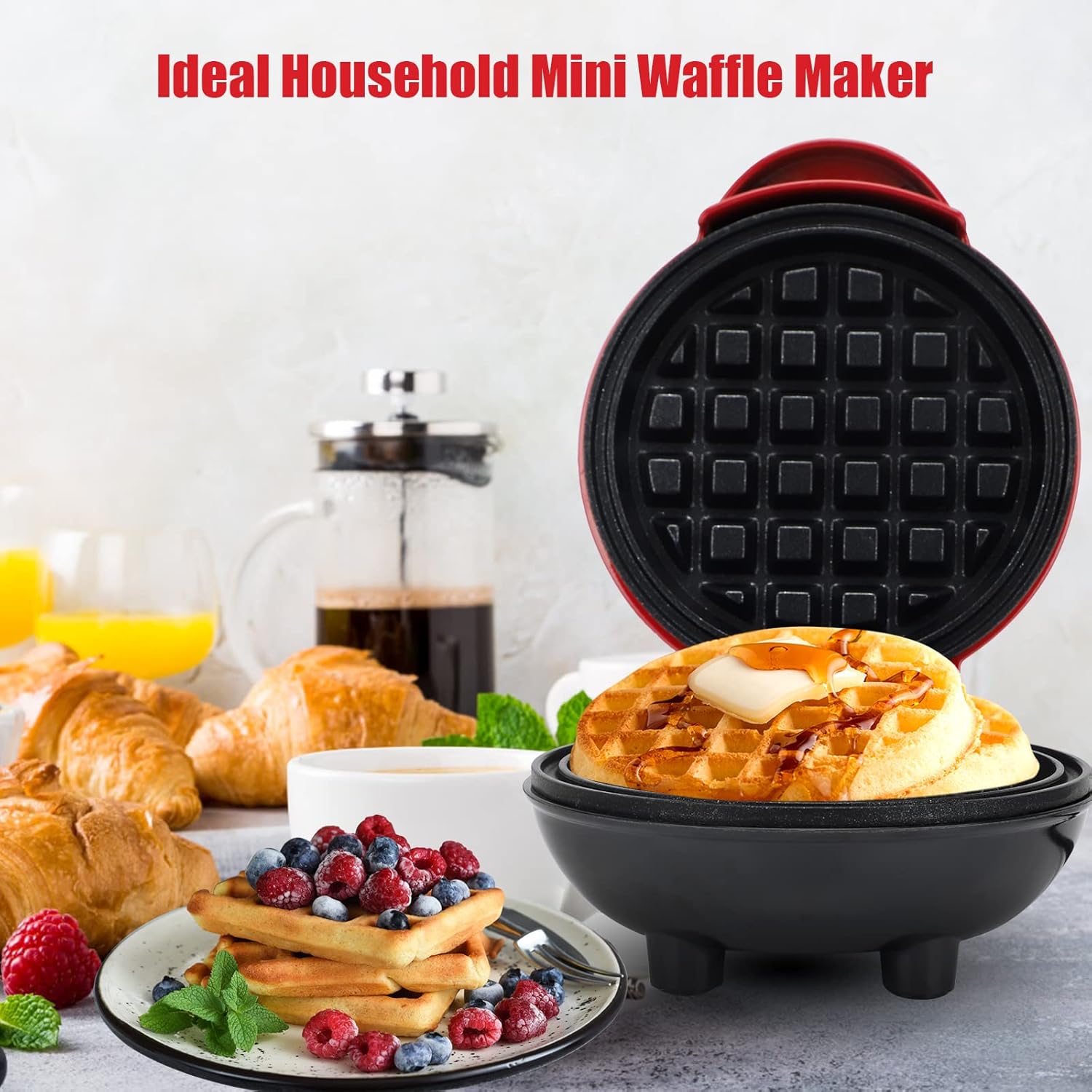 Mini Waffle Maker with Non-Stick Cooking Plates - Image 8