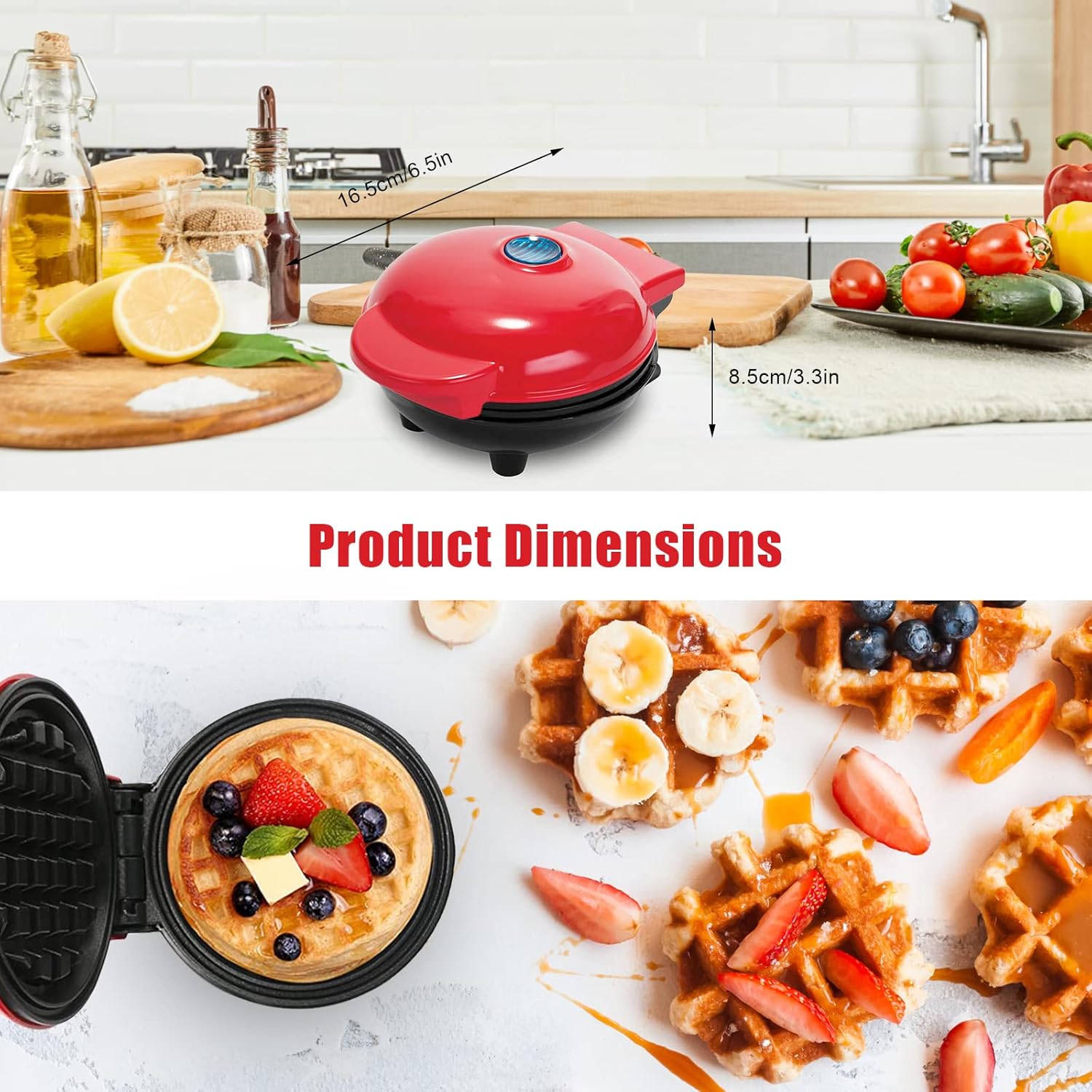 Mini Waffle Maker with Non-Stick Cooking Plates - Image 9