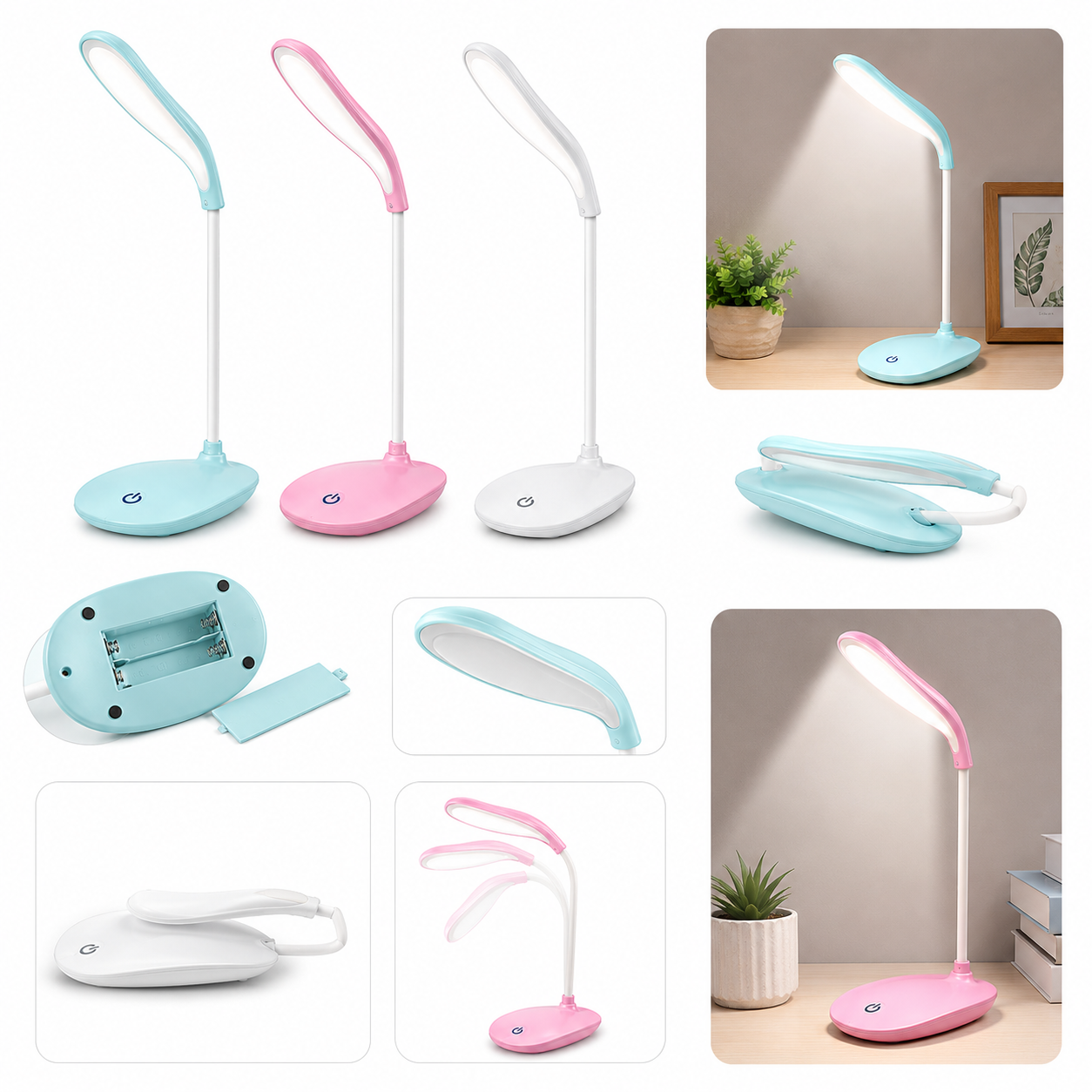 Portable 360° Adjustable LED Desk Lamp with 3 Brightness Levels - Image 3