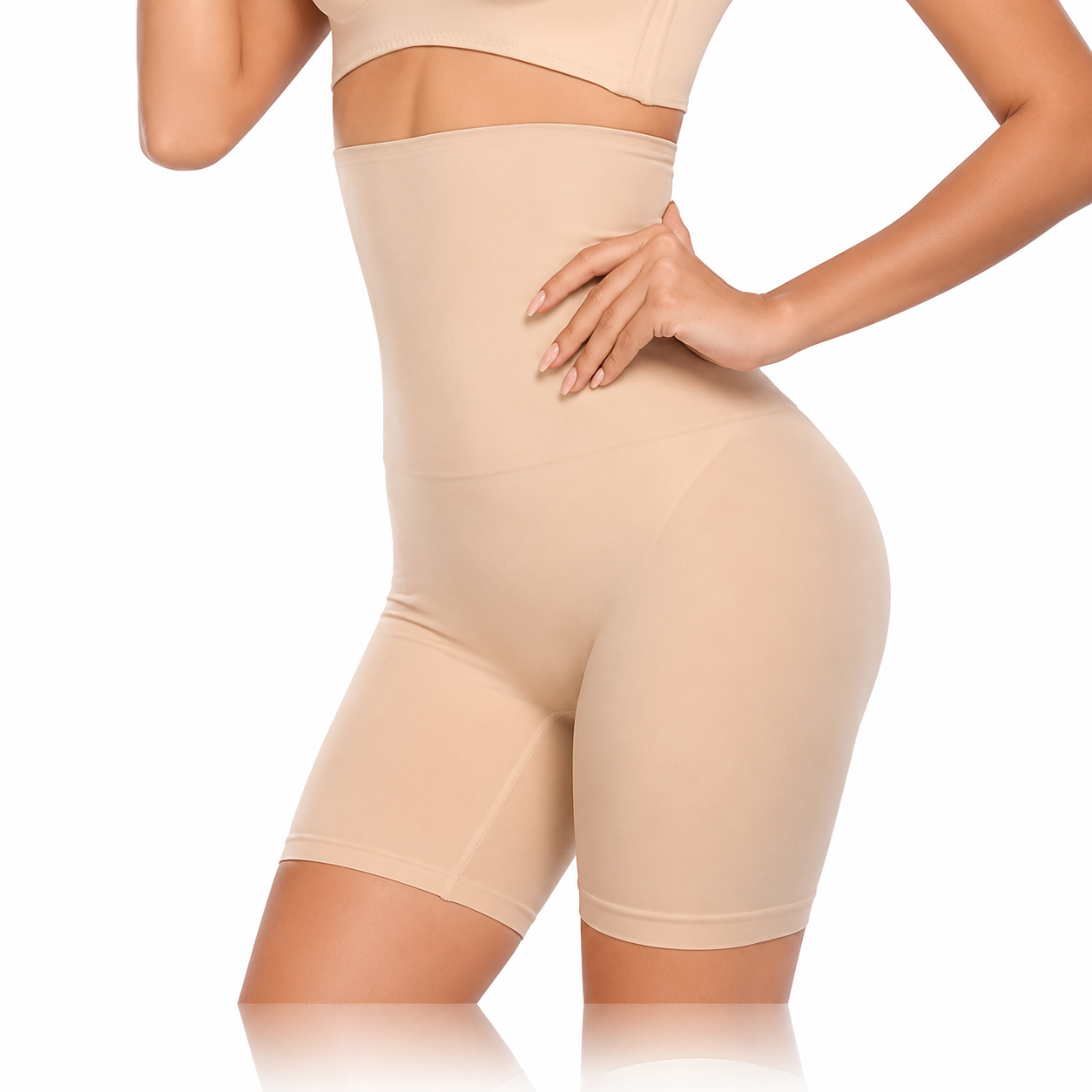 High Waisted Plus Size Shapewear Shorts for Women - Image 3