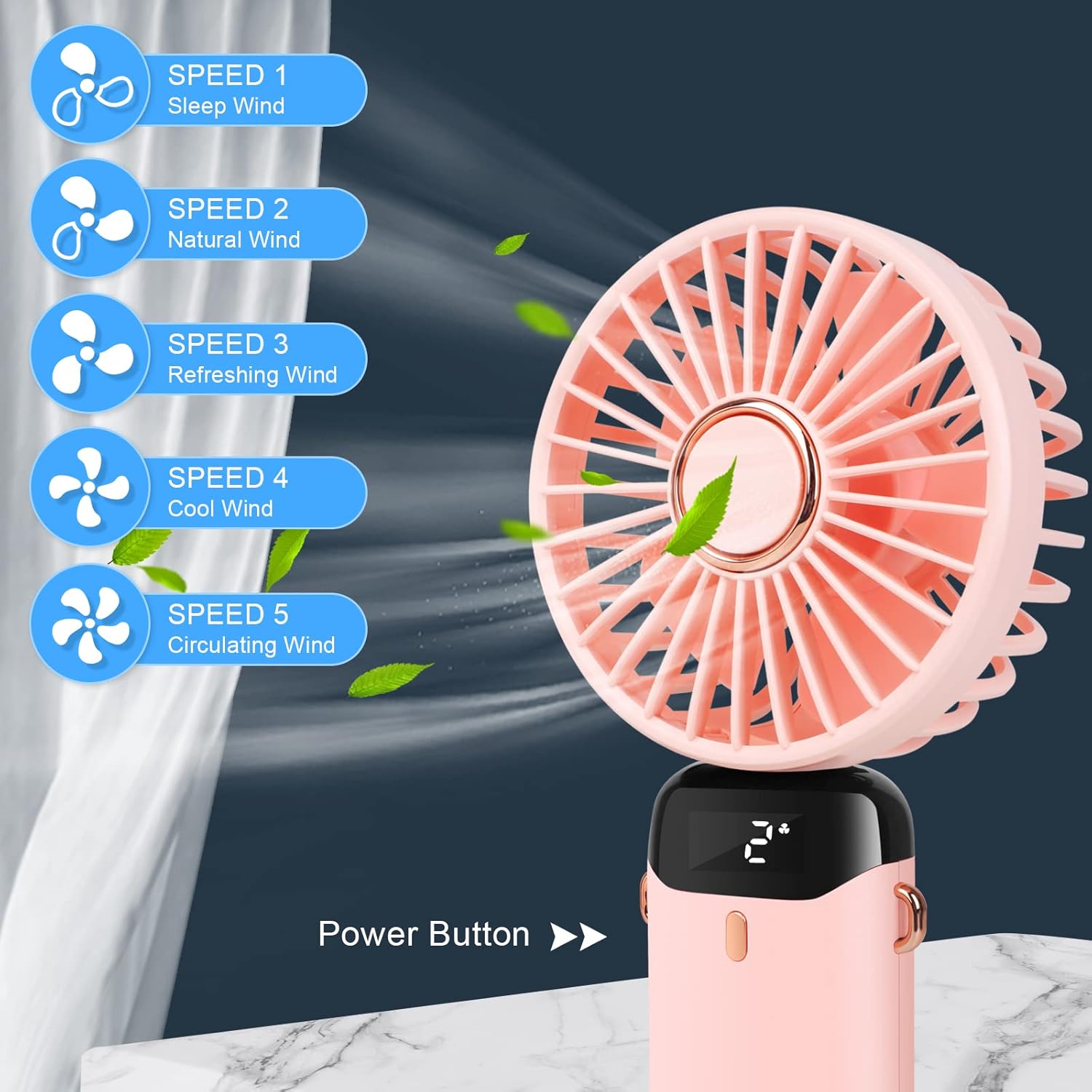 Portable Handheld Fan with 4000mAh Rechargeable Battery - Image 7