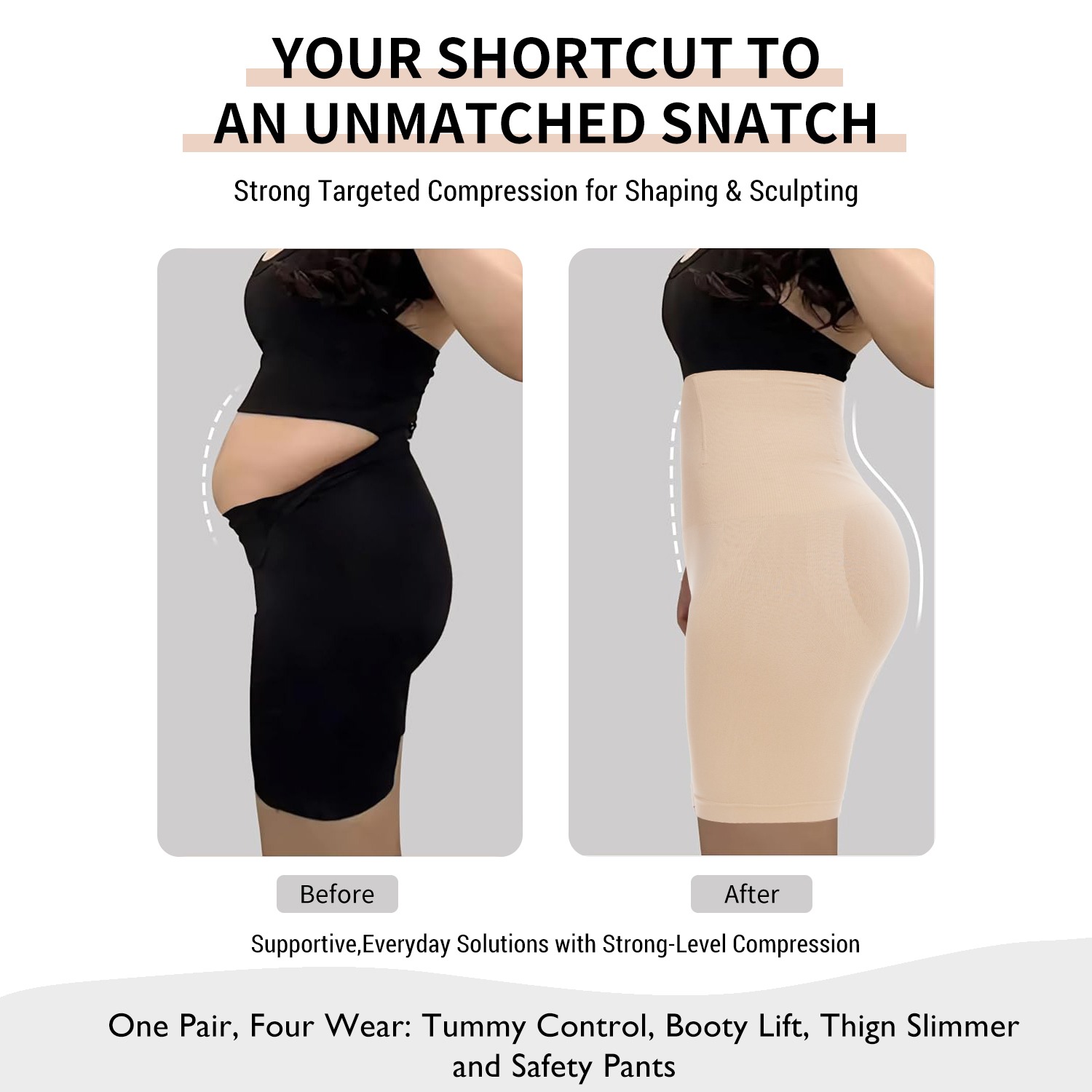High Waisted Plus Size Shapewear Shorts for Women - Image 6