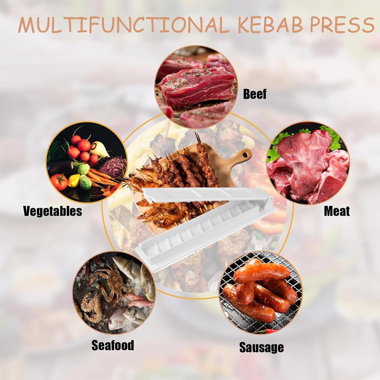 Manual Kebab Maker Skewer Press Mold for Long Skewers - Image 7