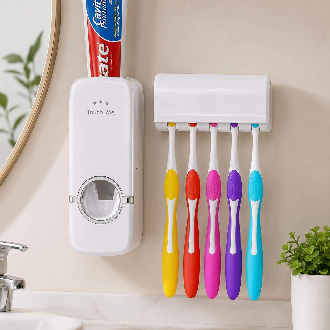 Wall Mounted Toothpaste Dispenser and Toothbrush Holder - Image 3