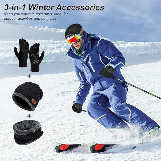 Winter Beanie Hat and Neck Warmer Set for Men & Women - Image 5