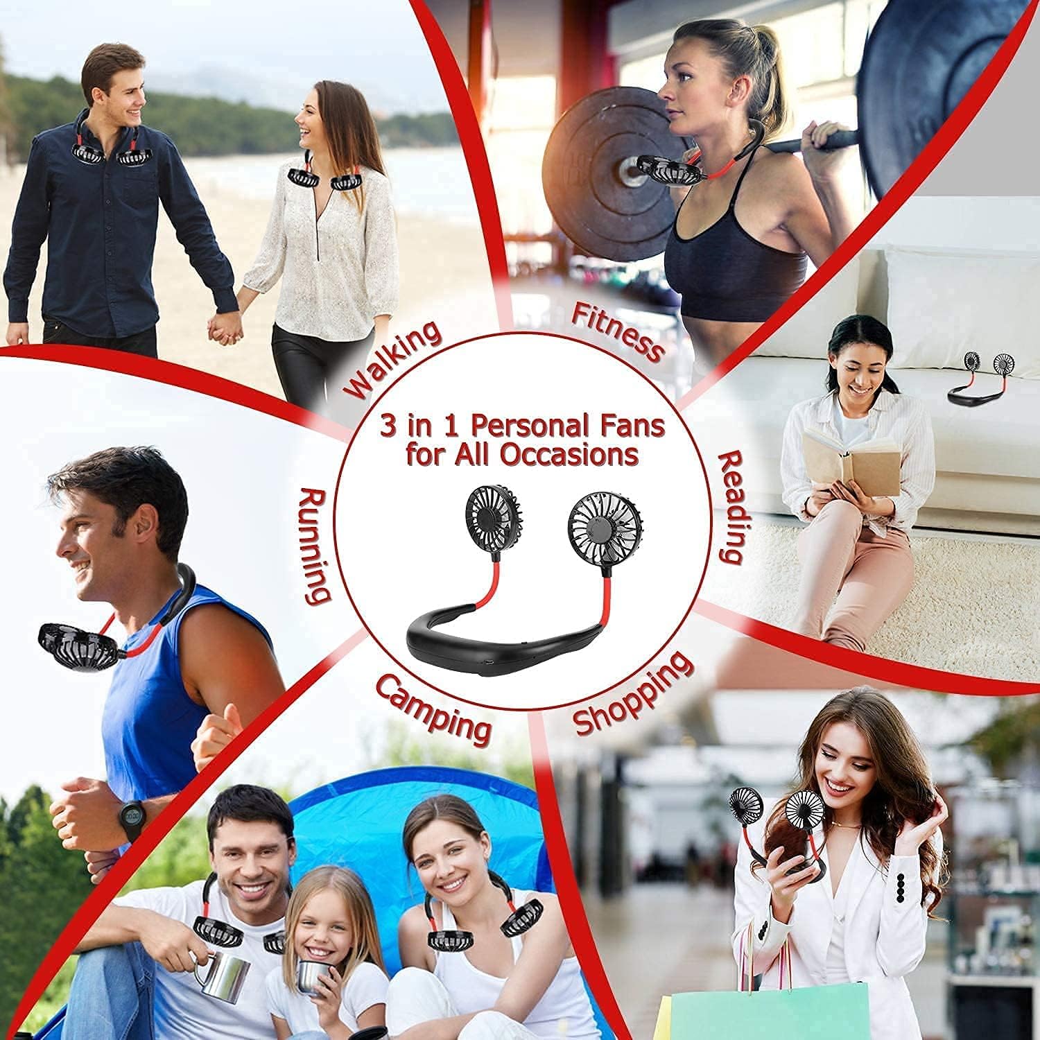 Portable Hanging Neck Fan, Hands-Free - Image 6
