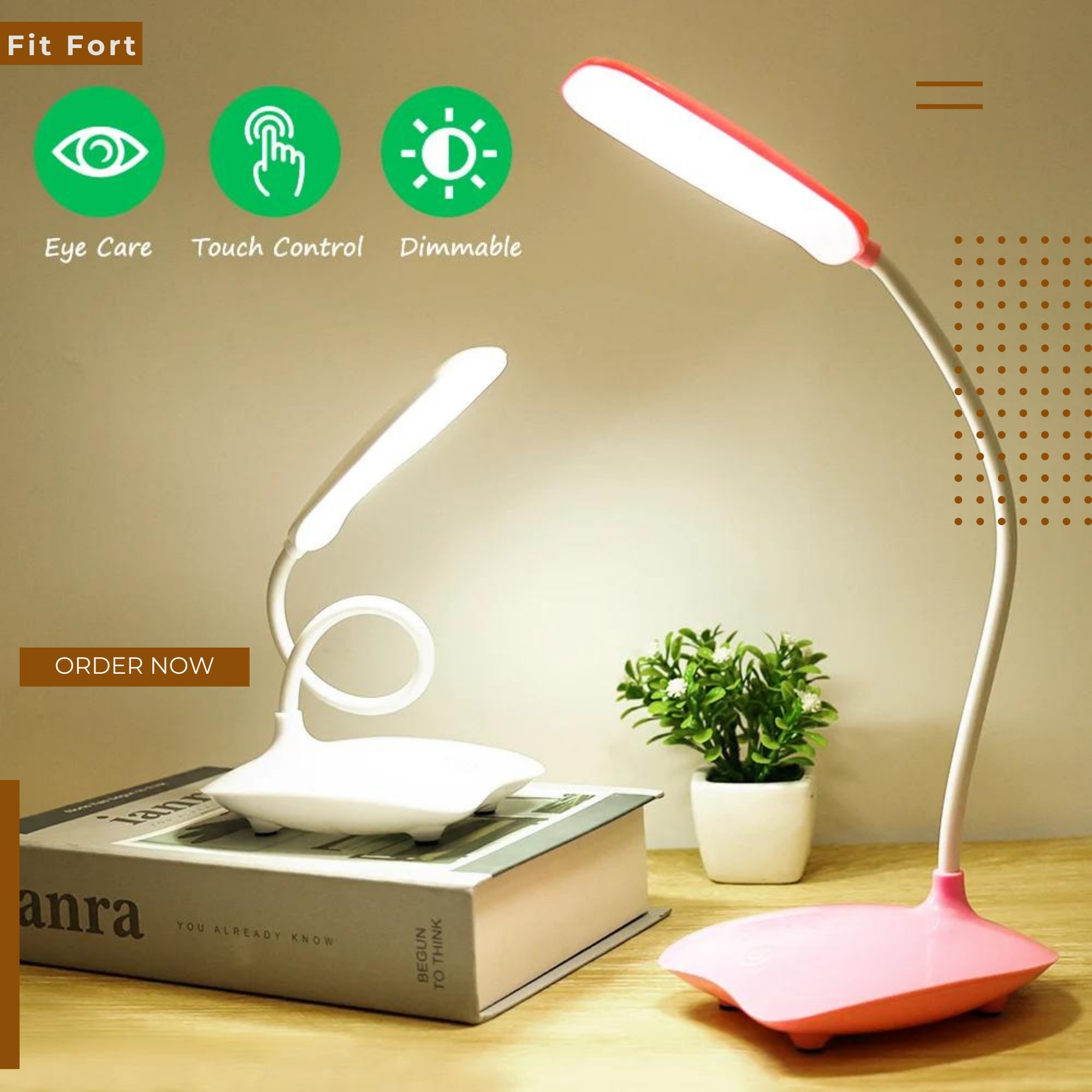 Portable 360° Adjustable LED Desk Lamp with 3 Brightness Levels - Image 4