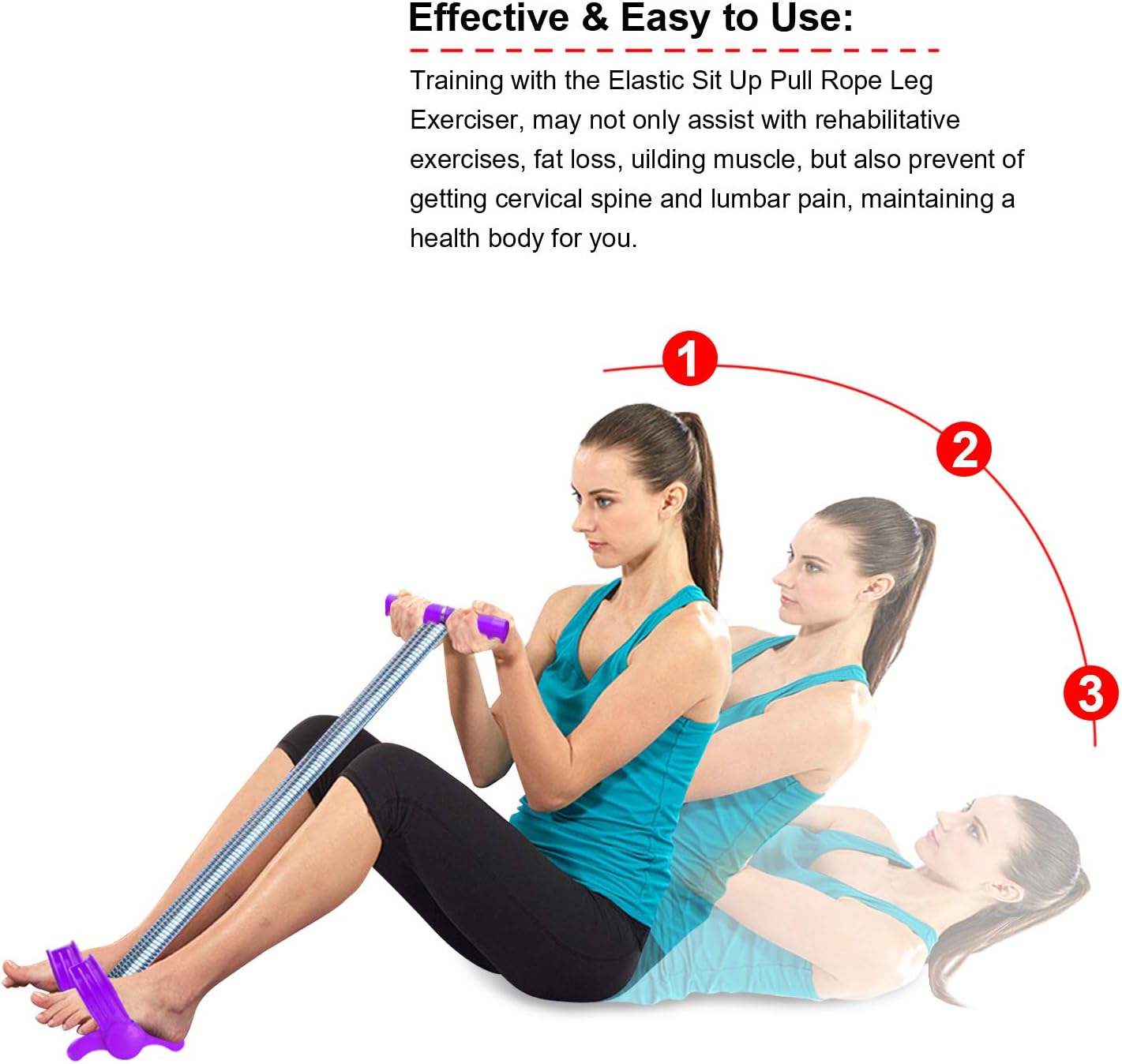 Elastic Sit-Up Pull Rope with Dual Spring Tension - Image 3
