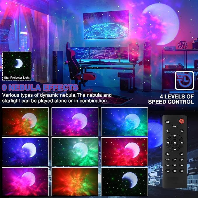 Astronaut Galaxy Star Projector Night Light with Bluetooth Speaker - Image 8