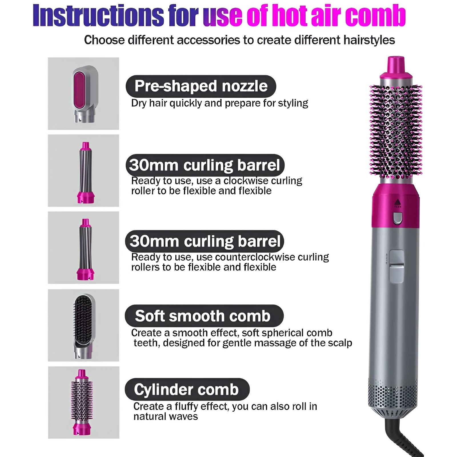 5-in-1 Hair Styler and Dryer Brush Set - Image 8