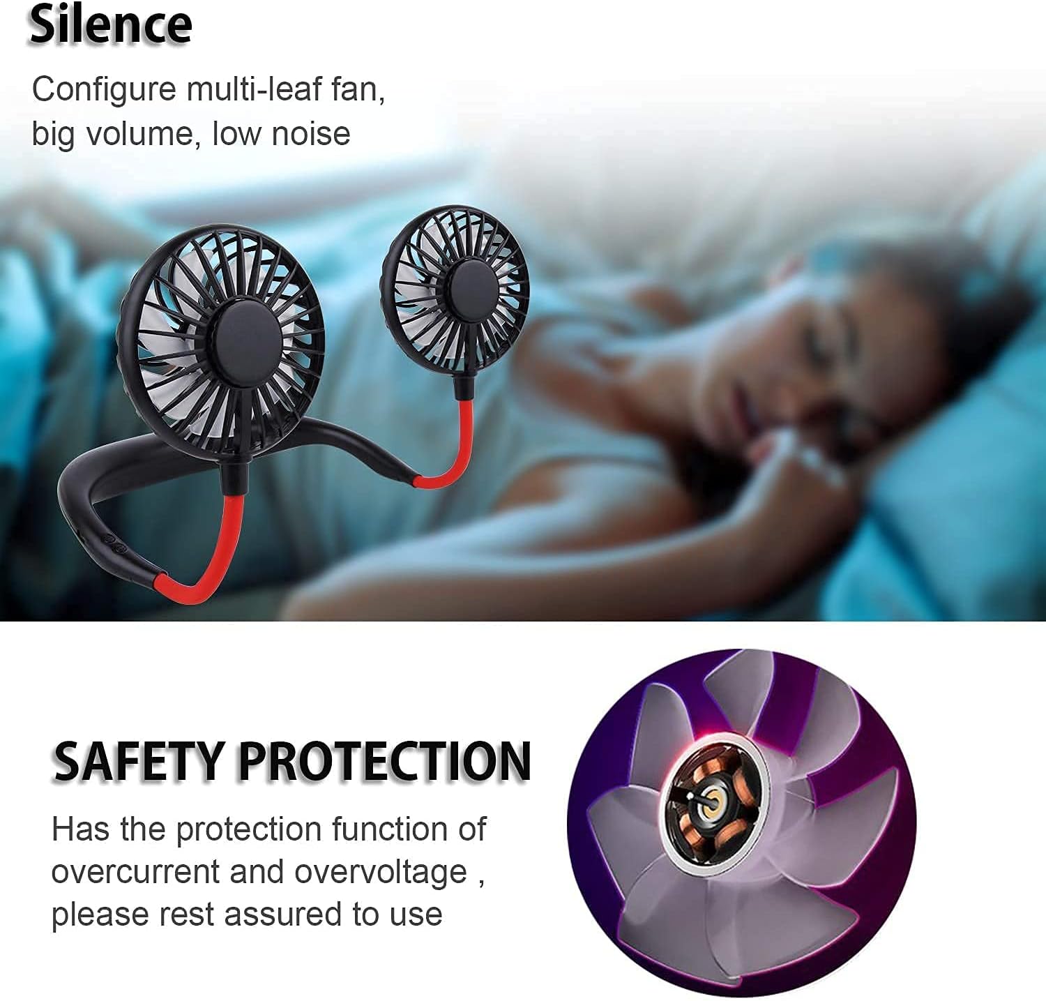 Portable Hanging Neck Fan, Hands-Free - Image 5