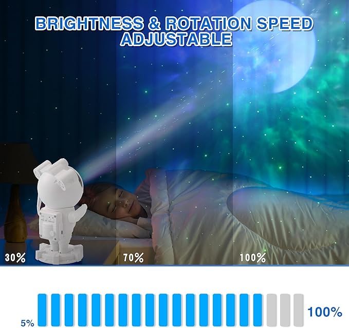 Astronaut Galaxy Star Projector Night Light with Bluetooth Speaker - Image 3