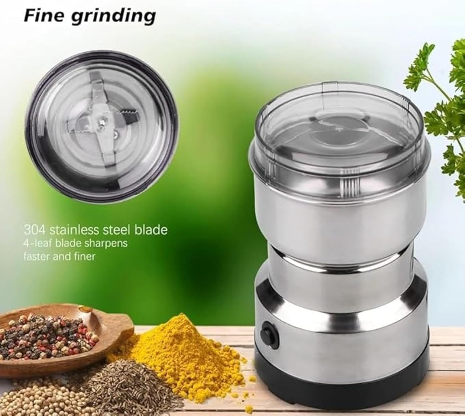 Electric Coffee and Spice Grinder with 4 Stainless Steel Blades - Image 5