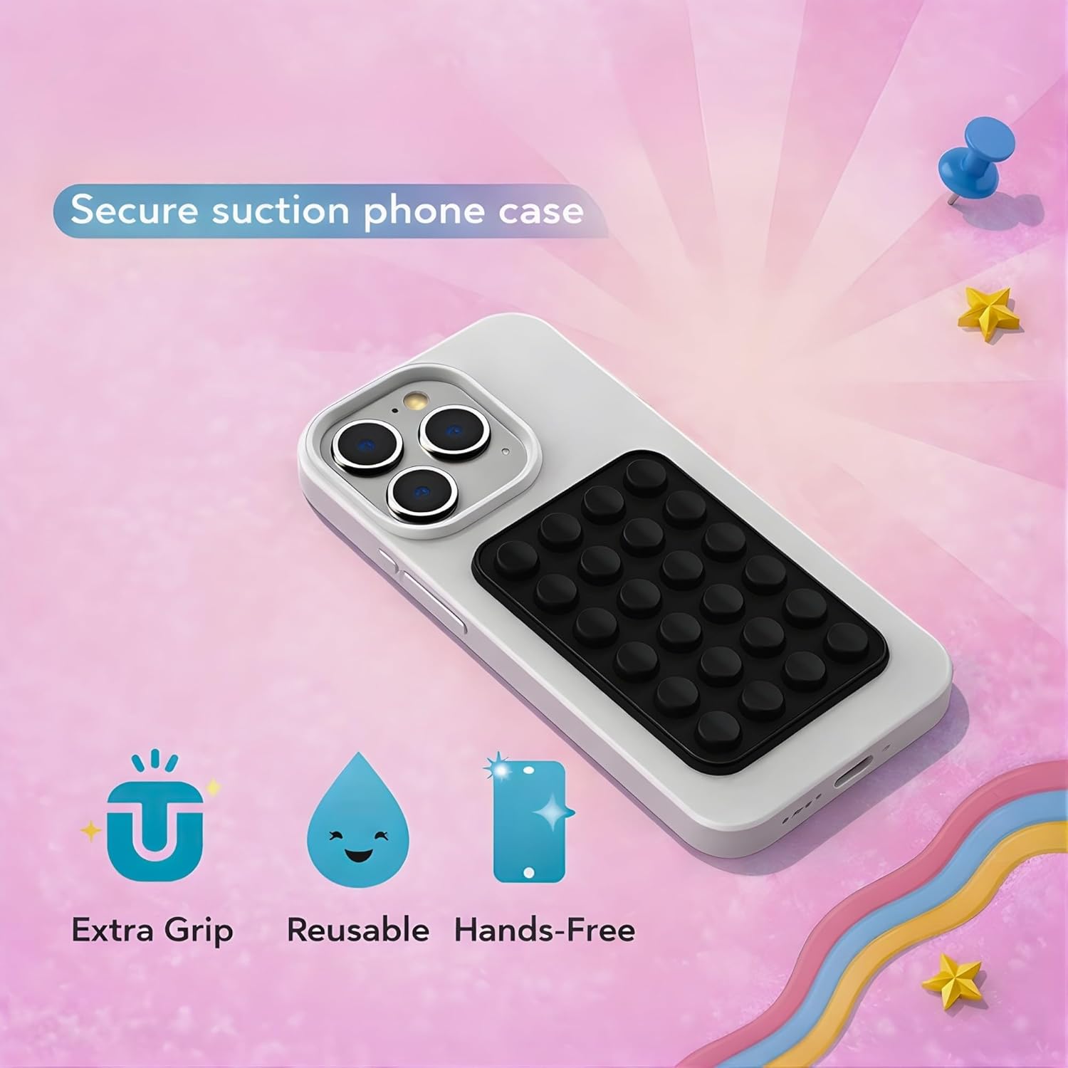 Suction Phone Case Mount with Sticky Grip - Image 4