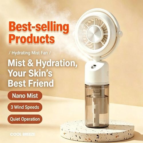 Portable Misting Handheld Fan with Water Spray - Image 3