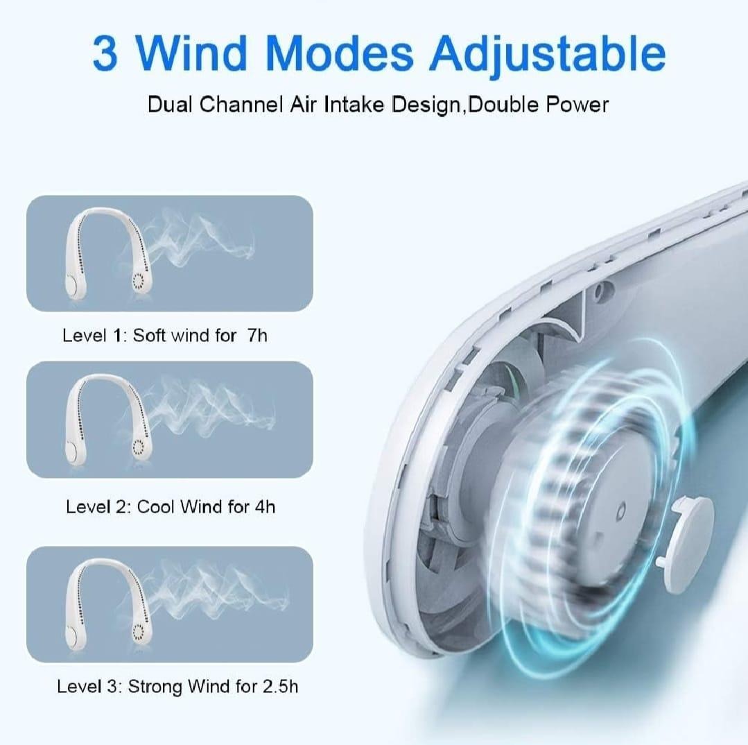 Portable Bladeless Neck Fan, Hands-Free Rechargeable Wearable Personal Fan - Image 5