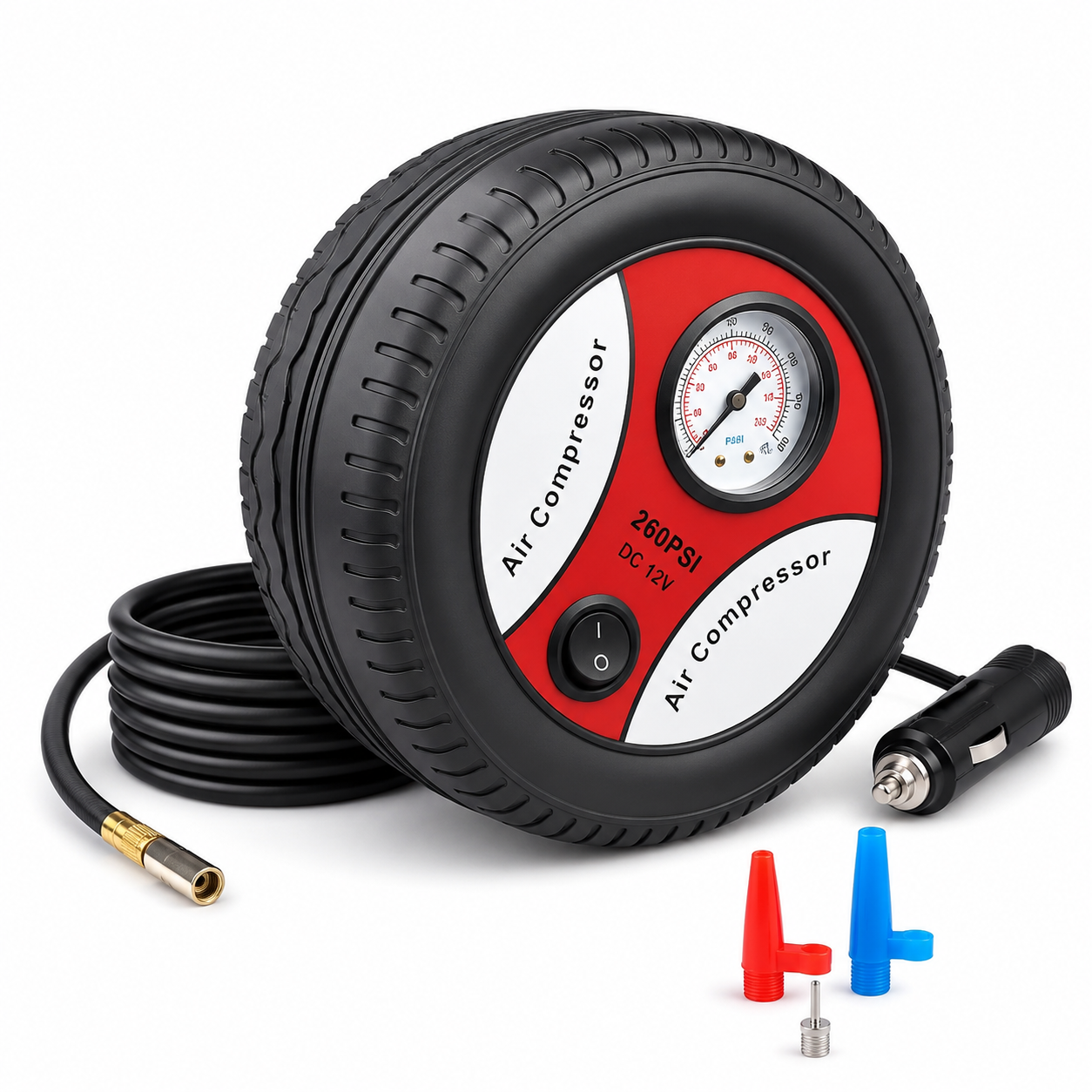 Portable 260 PSI DC 12V Electric Air Compressor Tire Inflator for Car - Image 2