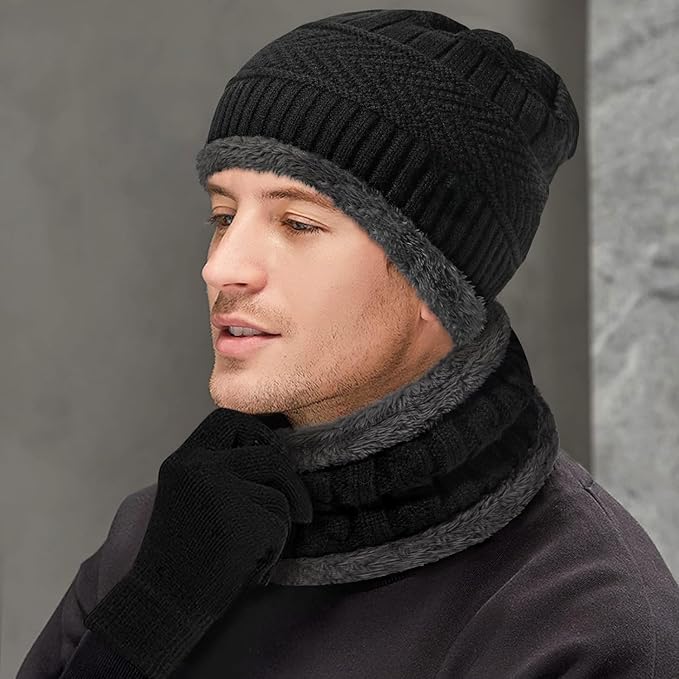 Winter Beanie Hat and Neck Warmer Set for Men & Women - Image 8