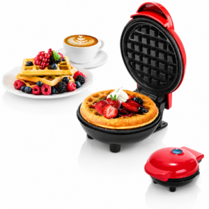 Mini Waffle Maker with Non-Stick Cooking Plates