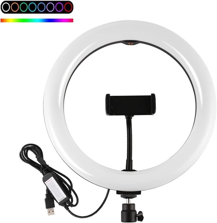 26cm LED Selfie Ring Light with Adjustable Tripod Stand - Image 3