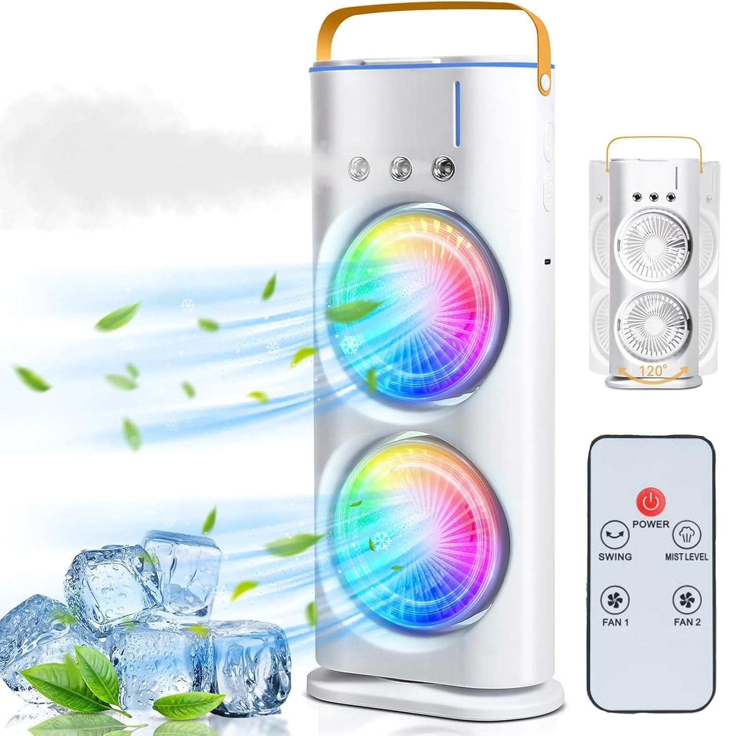 Portable Air Cooler Mini Fan with 3 Mist Spray Modes - Image 2