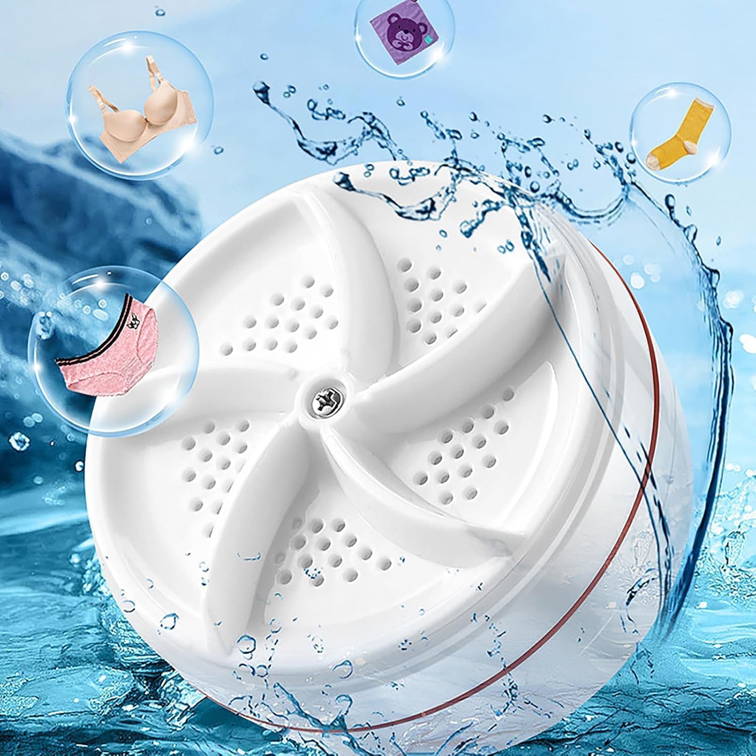 Portable Mini Turbo Washing Machine with USB Power - Image 2