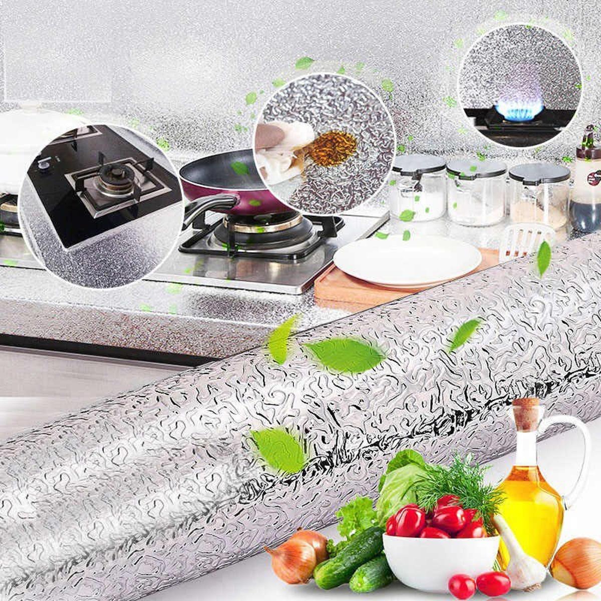 Waterproof Oil-Proof Aluminum Foil Kitchen Wall Sticker - Image 8
