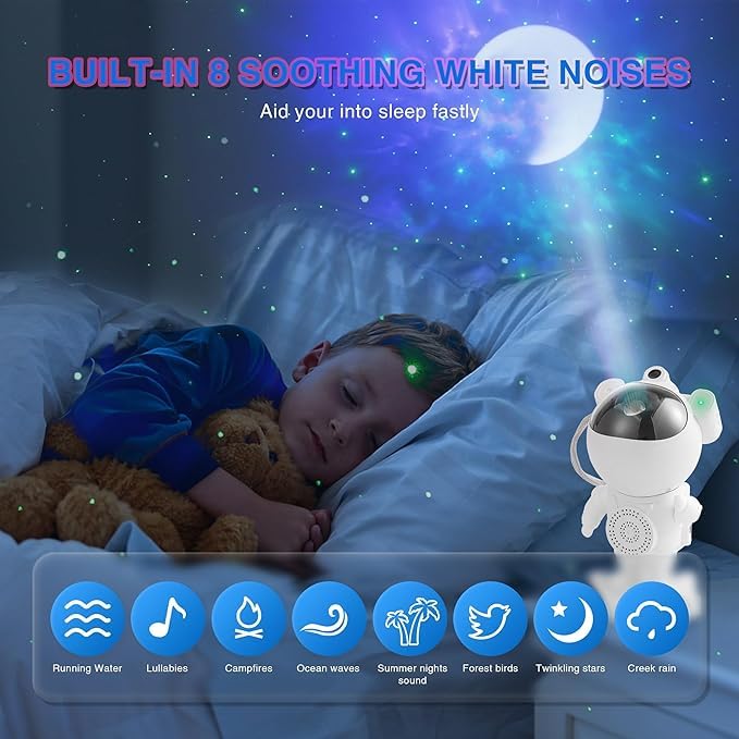 Astronaut Galaxy Star Projector Night Light with Bluetooth Speaker - Image 5