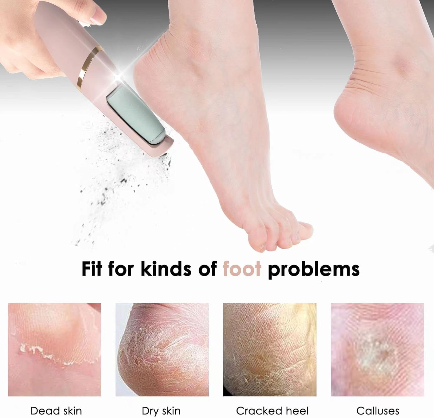 Electric Pedicure Foot File Callus Remover Rechargeable Foot Scrubber - Image 7