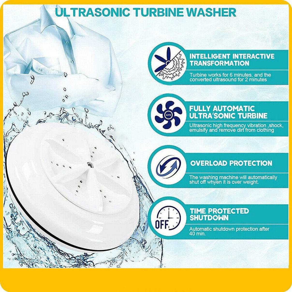 Portable Mini Turbo Washing Machine with USB Power - Image 9