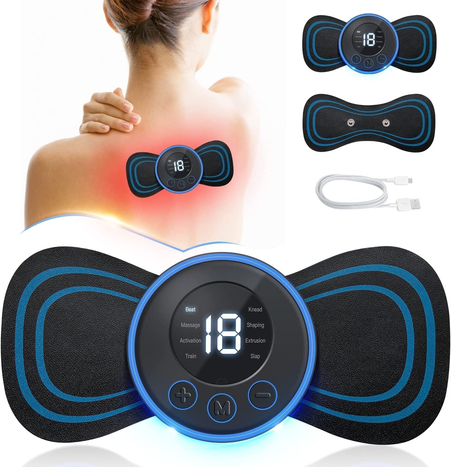 Rechargeable EMS Massage Patch with 8 Modes and 19 Intensity Levels - Image 2