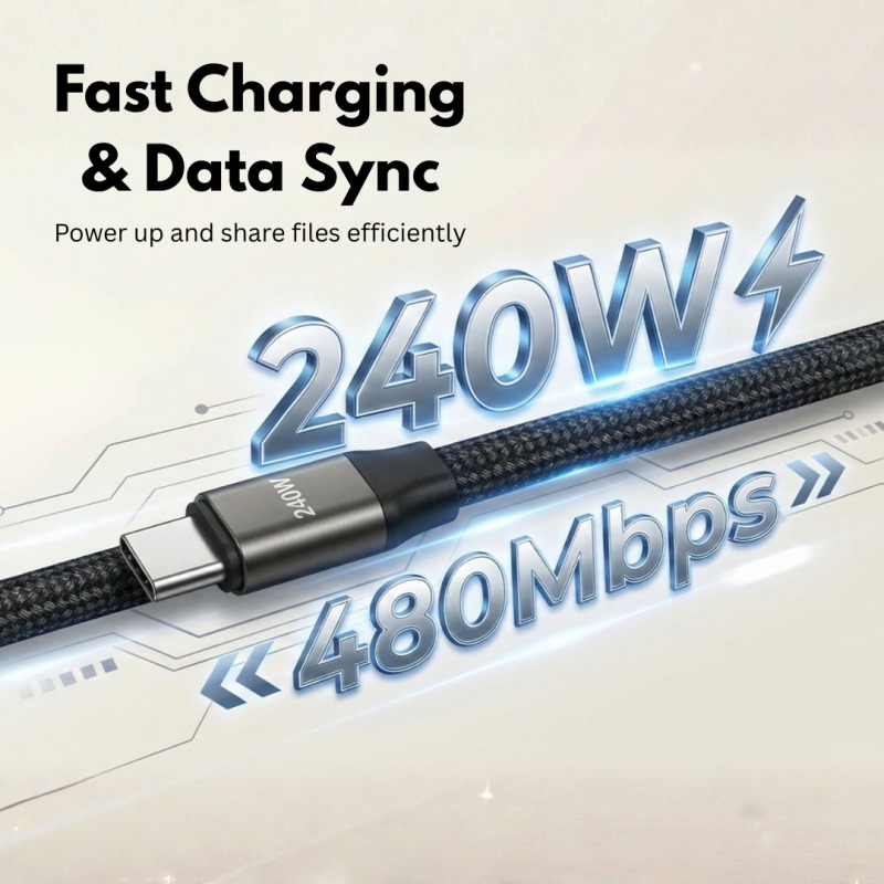 240W Type-C to Type-C Fast Charging Cable - Image 2