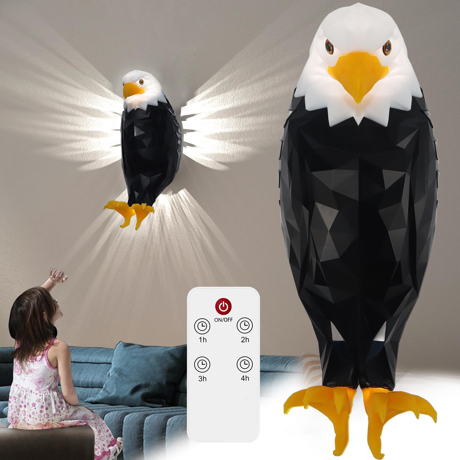 Eagle Shaped LED Wall Light with Remote Control - Image 2